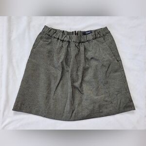 Madewell black & gold metallic skater flare skirt with pockets XS